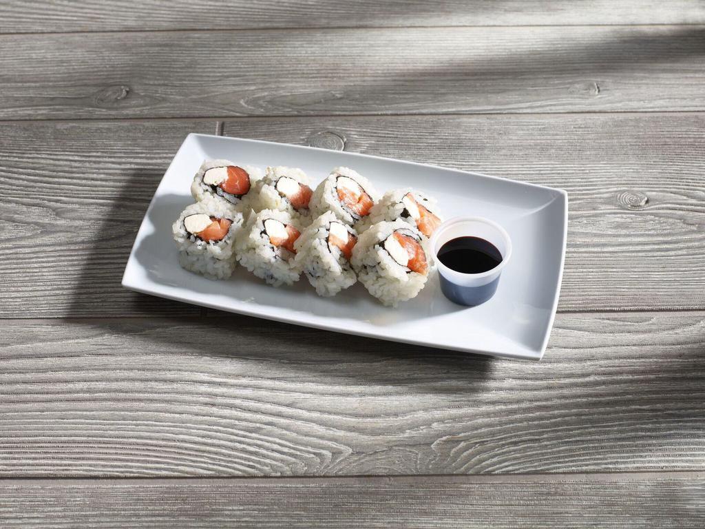 Philadelphia Roll · Cream cheese, avocado and salmon wrapped with sushi rice.