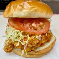 Buffalo Chick'n · Grilled or fried chicken topped with lettuce, tomato, Buffalo sauce and ranch dressing.