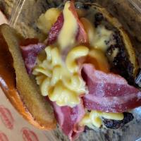 Mac Daddy · Half Pound Patty - Mac n Cheese - Bacon - Cheese Sauce