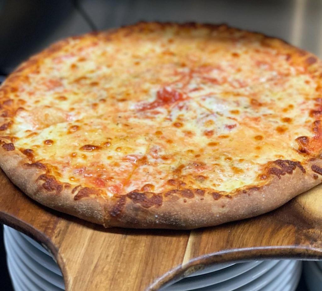 Cheese Pizza · Red pie. San Marzano tomatoes, pizza cheese, wild Greek oregano