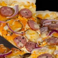 Pizza Feast - Family Style · Three 12 Inch Signature Pizzas of your Choice and Oliver's Signature Caesar Salad served Fam...