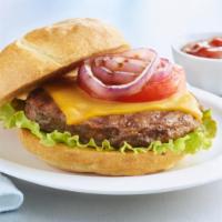 Kids Burger · Served on a toasted Brioche bun, a 1/3 lb kids patty grilled to perfection with lettuce, tom...