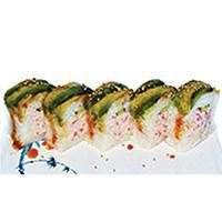 22. Shark Sushi · Crab, cucumber topped with avocado and sauce.