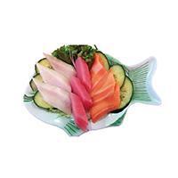 Tri Color Sashimi · 9 pieces. Tuna, salmon and yellowtail.