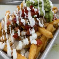 Atwater Street Fries · Fries topped with steak or chorizo, pico de Gallo, guacamole and sour cream.