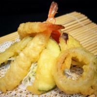 Shrimp and Vegetable Tempura Appetizer · 2 pieces of shrimp and seasonal vegetables.