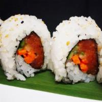 Spicy Tuna Roll · 8 pieces. Spicy tuna, cucumber, and carrots.