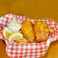 Cod Fish Basket · Beer battered Cod with fries.