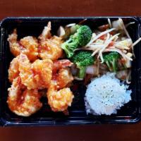 Sweet and Tangy Garlic Shrimp · Served with crispy fried shrimp, garlic, sauteed bean sprouts, carrots, broccoli cabbage and...