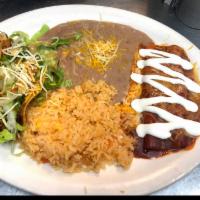 Combo # 2. Cheese Enchilada and Taco Combo · Cheese red enchilada  and Choice of one taco) choose one soft taco choice of meat   with let...