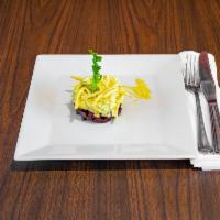 Celery Root Remoulade with Red Beets · 