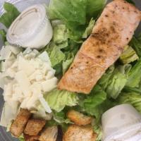 Salmon Caesar Salad - Pita Bread  · Classic Caesar salad with seared salmon. 