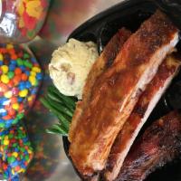 St. Louis Style Ribs Dinner · St. Louis style BBQ ribs served with your choice of two sides (please note your side dishes ...