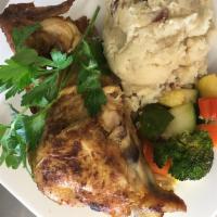 Roasted Chicken Dinner · Half Roasted Chicken Dinner with choice of two sides (please note your side dishes in the sp...