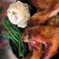 Chicken Wing Dinner · Teriyaki Chicken wings with your choice of two side dishes (please note your side dishes in ...