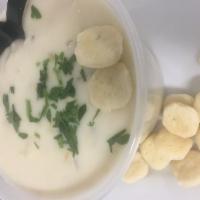 New England Clam Chowder - Frozen · Thick, rich and creamy New England Clam Chowder.  The Best around!  Heat and serve.  Quart. 