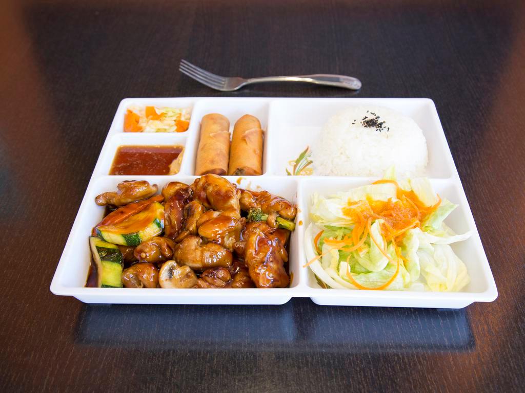 Combo Platter · Your choice of entree and side. Served with rice and salad.
