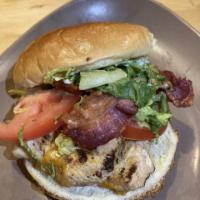 Club House Grilled Chicken w/Cheese, Lettuce, Tomato, Bacon and Mayo · 
