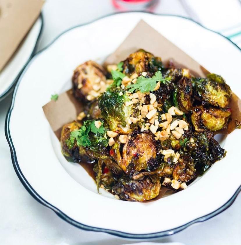 Crispy brussel sprouts · Sweet chili, lime and toasted peanuts