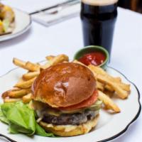 Bar Room Burger · Cheddar, truffle aioli, pickles, melted onions and fries. Add slab bacon for an additional c...