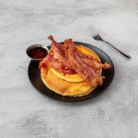 Pancake with Bacon · Flat sweet cake.