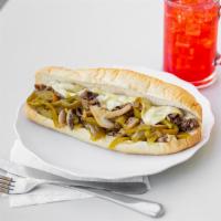 Philly's Best Sandwich · Our cheesesteak with sweet peppers and mushrooms.