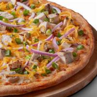 California Garlic Chicken Pizza · Signature Garlic White Sauce base on our Original Crust, topped with Mozzarella and Cheddar ...