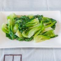 Garlic Bok Choy Lunch · Chinese bok choy sauteed with a white garlic sauce. Spicy.