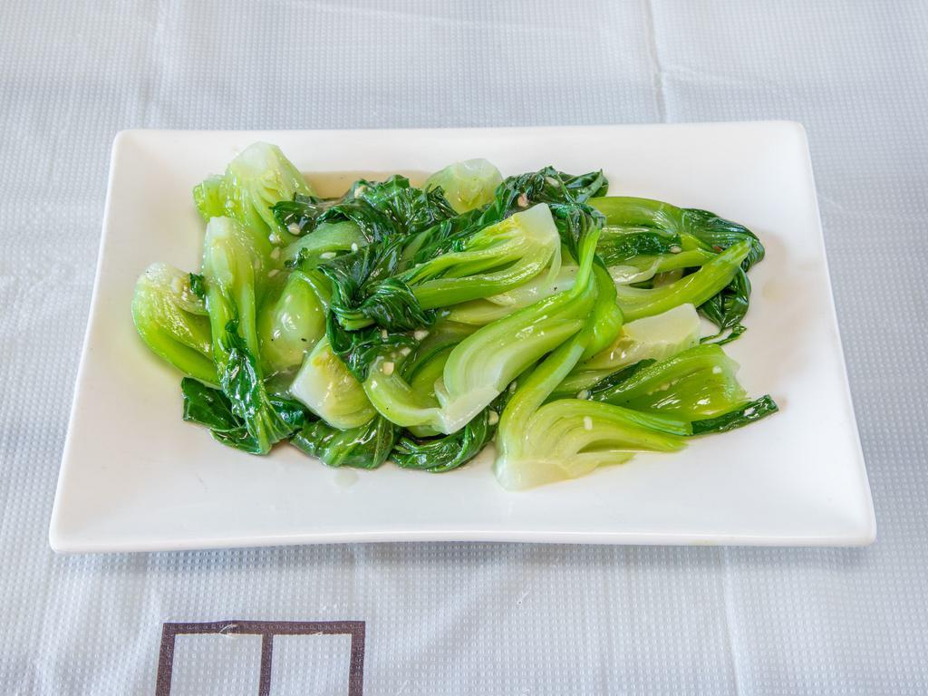 Garlic Bok Choy Lunch · Chinese bok choy sauteed with a white garlic sauce. Spicy.