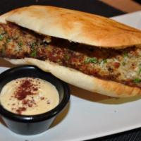 Chicken Kabob · Sandwich with filling that was cooked on a skewer. 