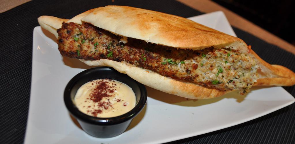 Chicken Kabob · Sandwich with filling that was cooked on a skewer. 