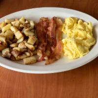 2 Egg Breakfast · 2 eggs made fresh to order with your choice of hardwood smoked bacon, smoked ham or sausage ...