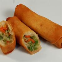 Egg Roll · 2 pieces. Vegetable with cabbage, green bean, carrots, onion, mushroom, and tofu.
