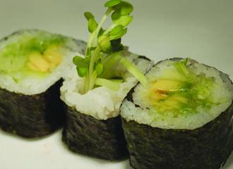 Super Veggie Roll · 3 pieces. Avocado, cucumber, and radish sprouts.
