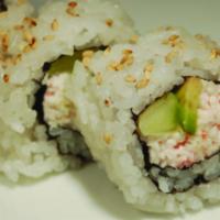Town Roll · 3 pieces. Avocado, crab salad, cucumber, and sesame.