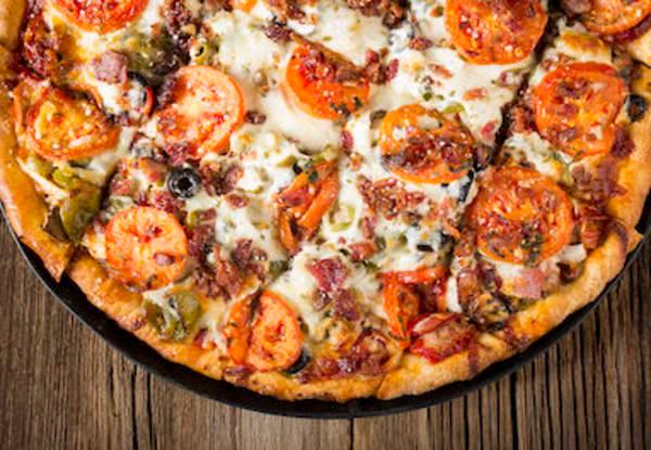 Famous Rosati's Monster Pizza · Sausage, pepperoni, ground beef, bacon, mushroom, onion, green pepper, black and green olives.