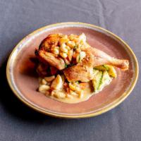 1/2 Slow Roasted Chicken · Roasted potatoes, seasonal vegetables.