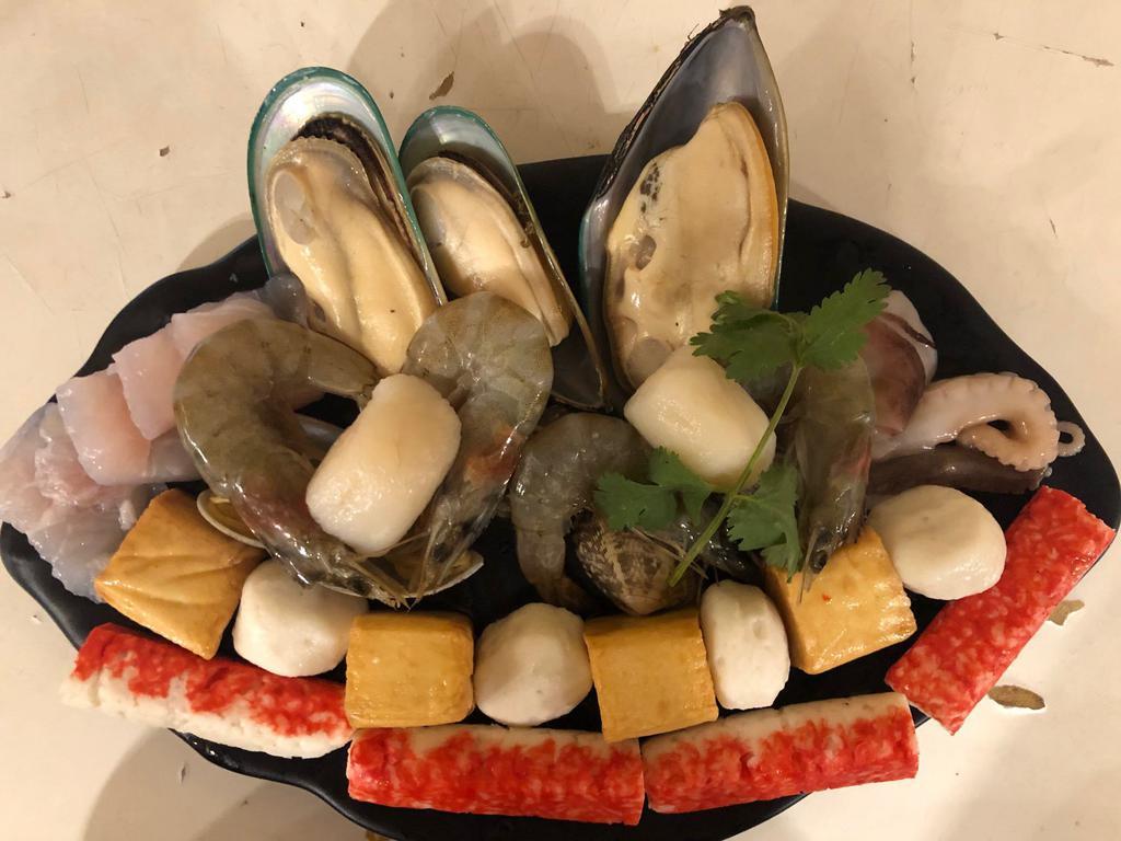 Seafood Medley(Seafood)(ShabuShabu) · Shrimp, Scallop, Fish, Mussel, Clam, Fish Ball, Fish Tofu and More.