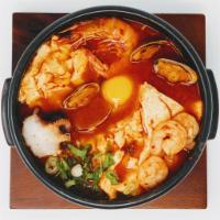 Haemul Sundubu Jjigae(해물순두부찌개) · Seafood Soft Tofu Stew.