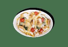 Pasta Bowls - Signature Recipes - Creamy Penne with Grilled Chicken and Veggies · Contains: Penne, Alfredo, Asiago, Grape Tomatoes, SPINACH