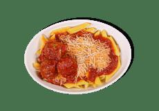 Pasta Bowls - Signature Recipes - Baked Penne with Marinara & Meatball · Contains: Penne, Marinara, Shredded Parmesan, Meatballs