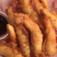 9. Fried Shrimp · 7 pieces with fries.