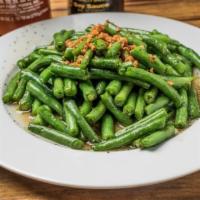 BKK Green Beans · Stir fried green beans and fresh garlic. Served with white rice.