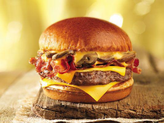 #5  1/3 lb. Hamburger with Large Side and Drink · Flame-grilled 1/3 lb burger topped with ketchup, mustard, grilled onions and pickle.