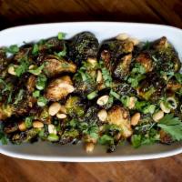 Brussels Sprouts · gochujang, cilantro and peanuts
