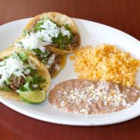 5. Three Tacos Dinner Plate with Meat · Choice of meat.