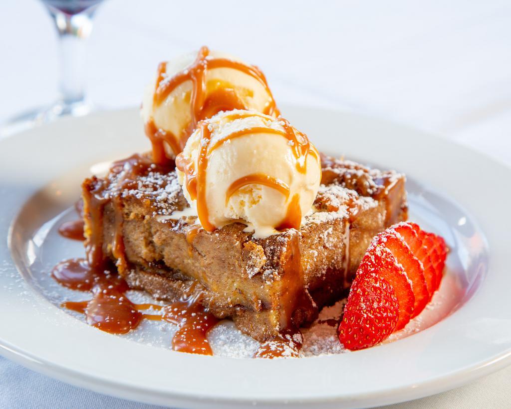 Celtic Bread and Butter Pudding · With vanilla ice cream and caramel sauce.