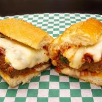 Spicy Sausage Marinara  · Breaded and fried spicy ground pork, house red sauce, aged mozzarella, parm, basil. 