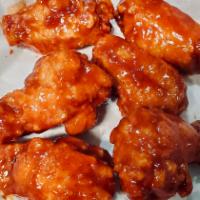 6 PC CLASSIC HOT BUFFALO WINGS · CLASSIC HOT BUFFALO STYLE SAUCE, SERVED WITH YOUR CHOICE OF DIPPING SAUCE