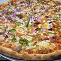 Spicy Italian Sausage · Spicy Sausage, Onions, Peppers, Mozzarella and Tomato Sauce